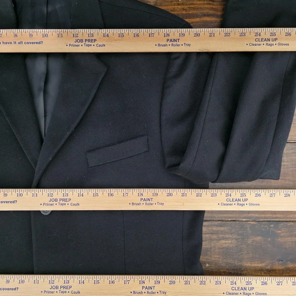 Jones New York Men's Sport Coat Blazer Three Button Black Wool Blend Flannel 43L